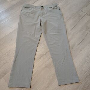 Public Rec Pants Mens 38x30 Gray Dealmaker Leg 5 Pocket Golf Stretch Chino
